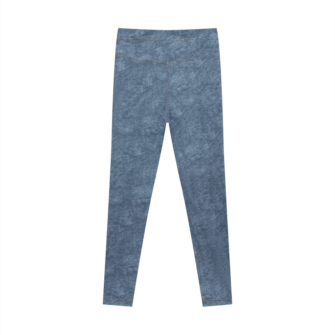 Blue leggings with a brand logo on a white background