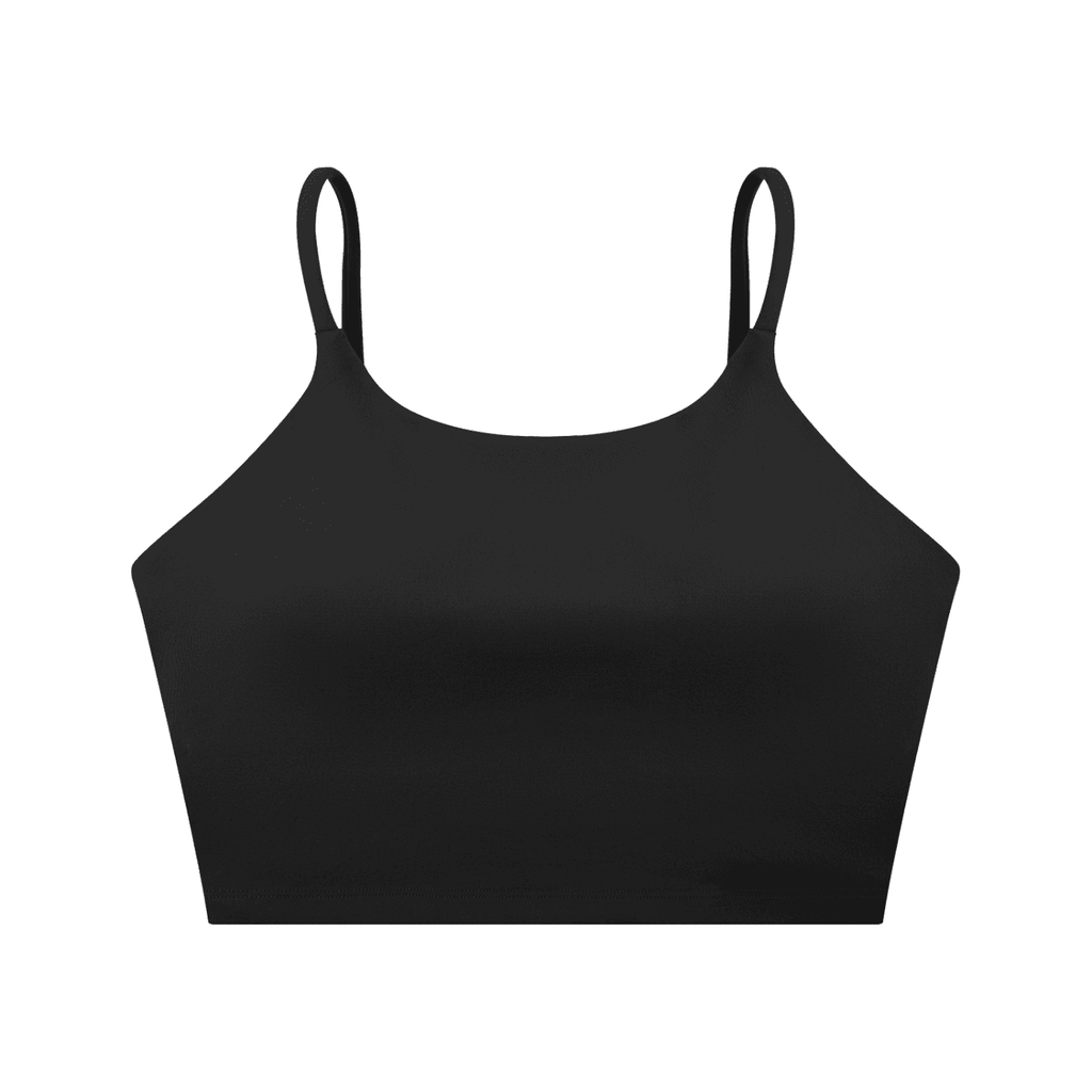 Brown crop top with 'LABORATORY' embroidery on a white background