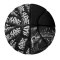 Black and white patterned product on a white background