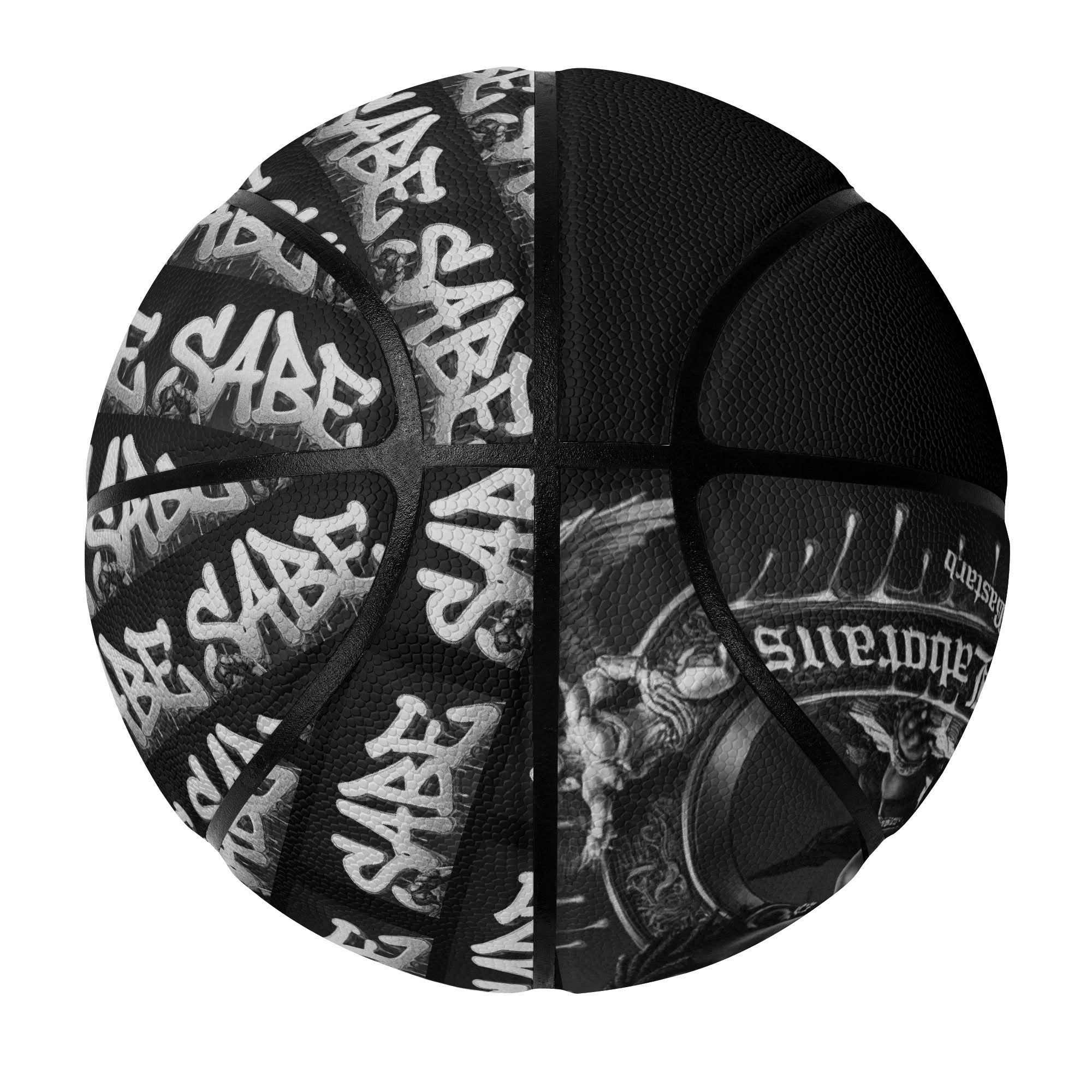 Black and white patterned product on a white background