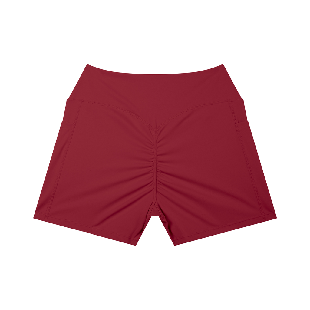 Maroon shorts on a white background