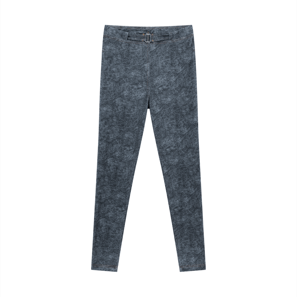 Gray leggings with a belt on a white background