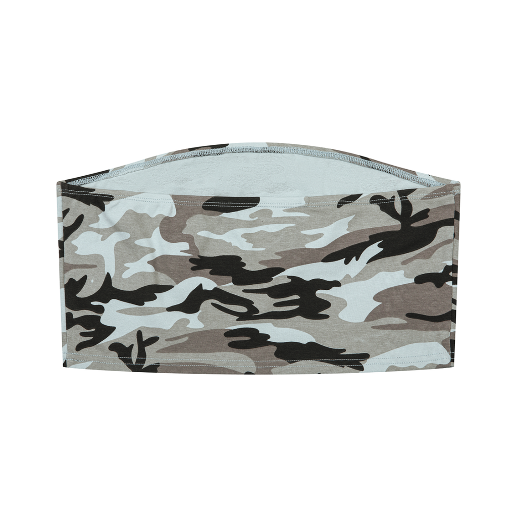 Army Light Blue Camo Cropped Tube Top