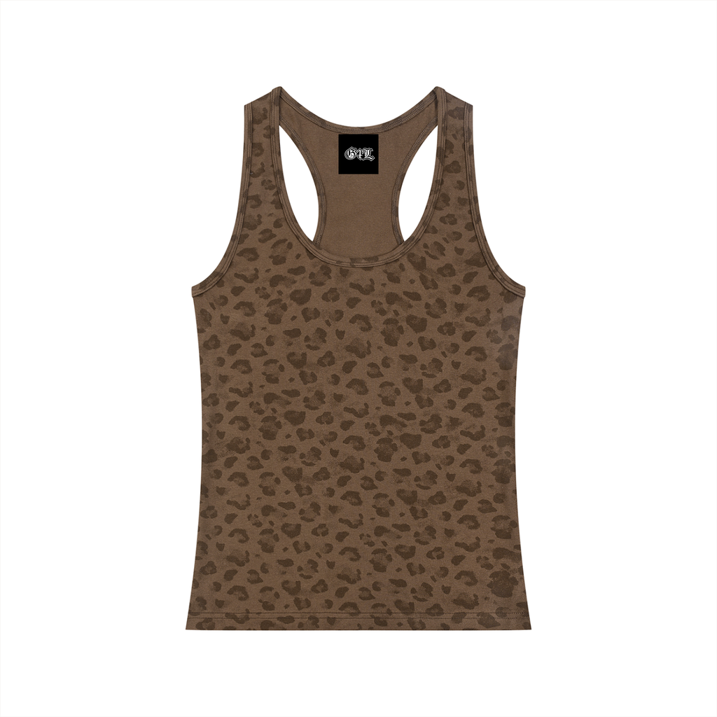 Brown Leopard Print Tank Top