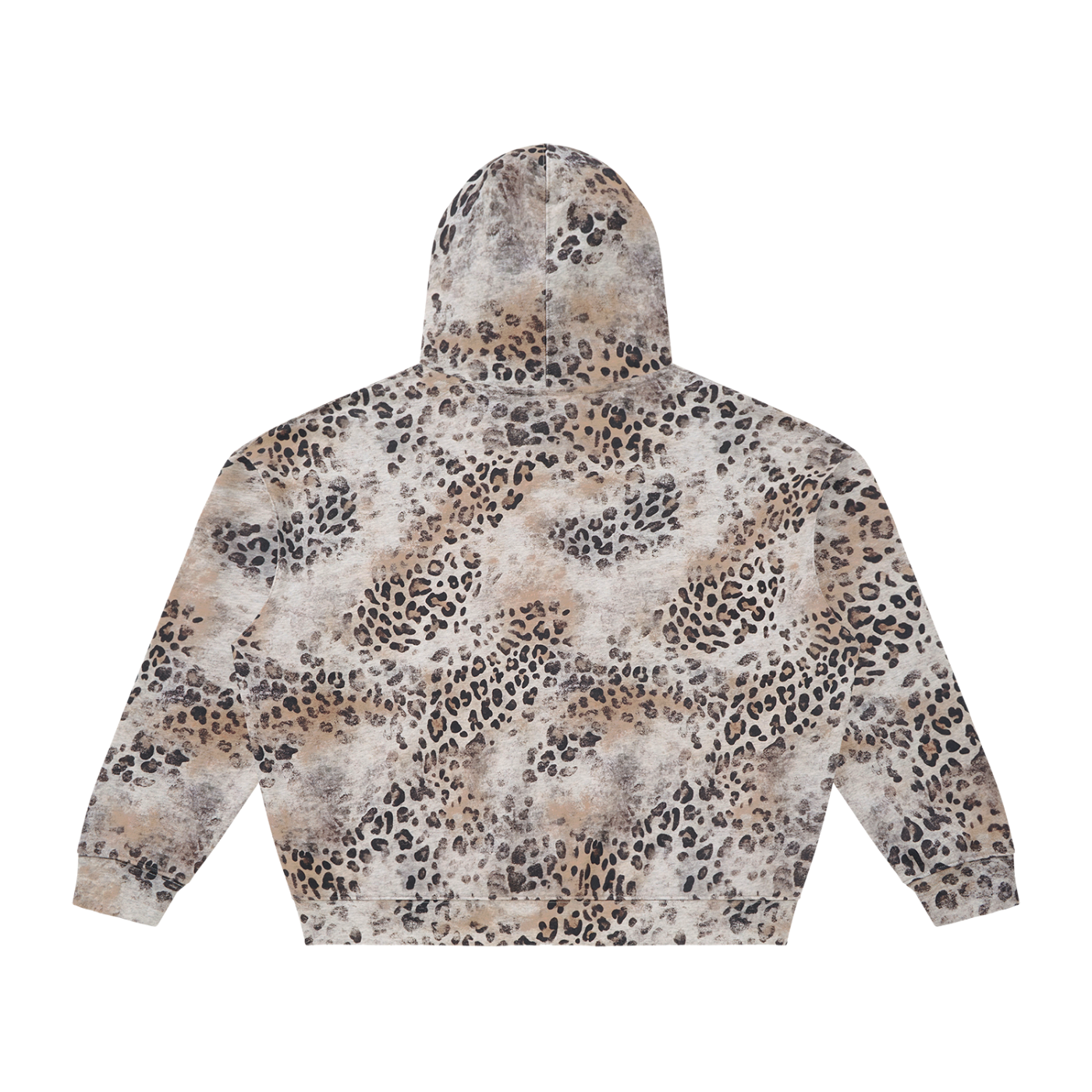 Leopard Apricot Vintage Wash Leopard Full Zip Hoodie