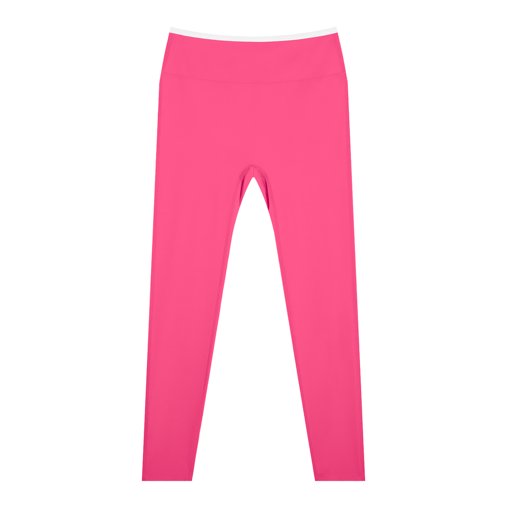 Bright pink leggings on a white background