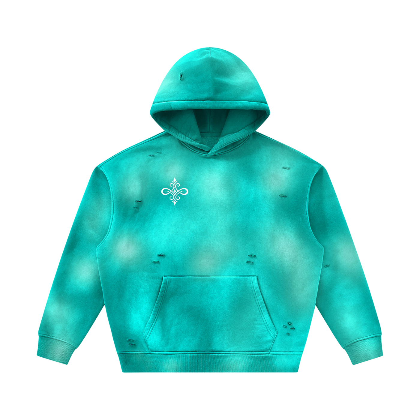 Ample Sunfaded Frayed Fleece Hoodie