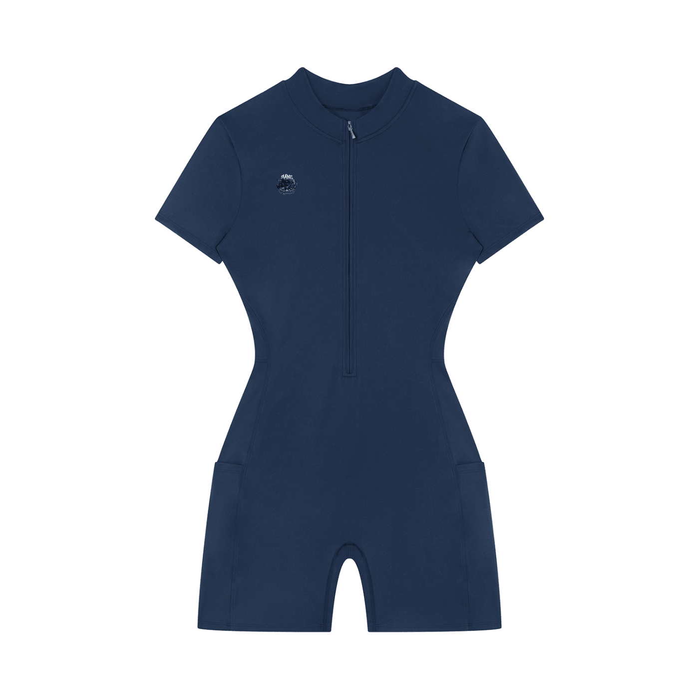 Navy blue wetsuit on a white background