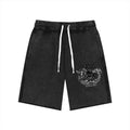 Black shorts with a logo on a white background