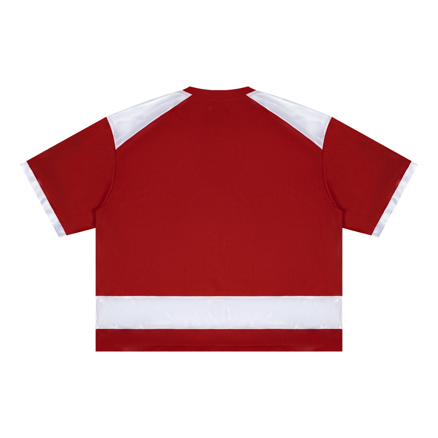 Red Raglan Sleeve Mesh Boxy T-Shirt