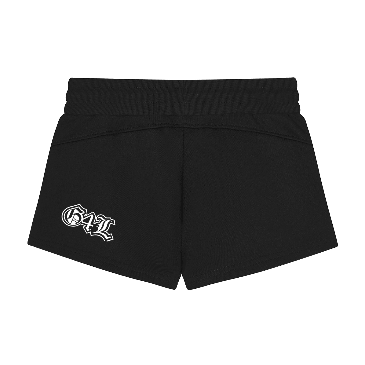 Black shorts with 'EMPIRE' logo on a white background