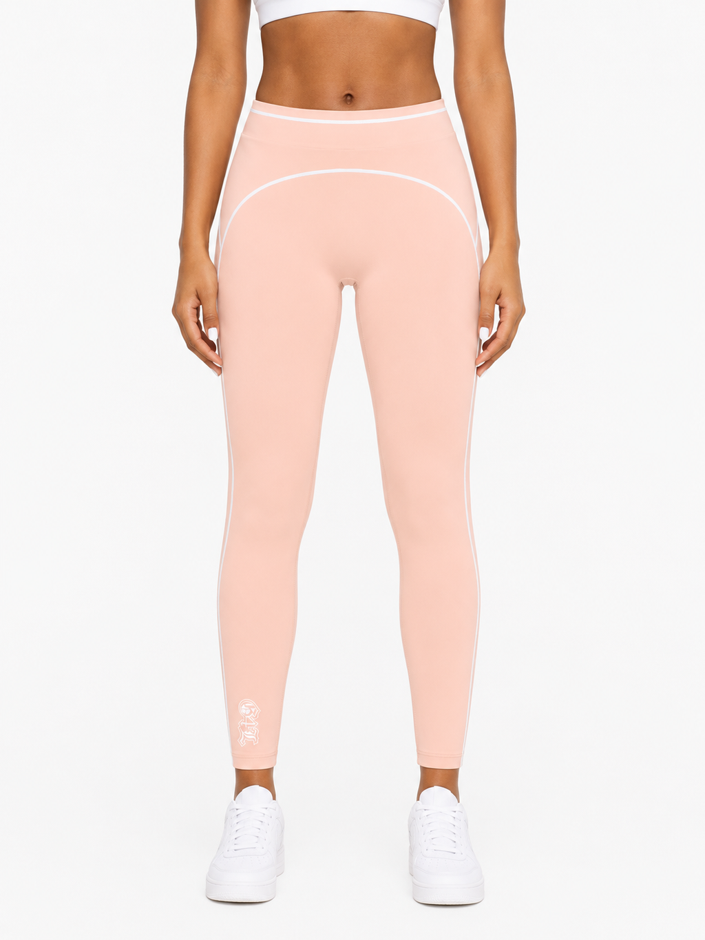 Light Pink High Rise Topstitching Leggings