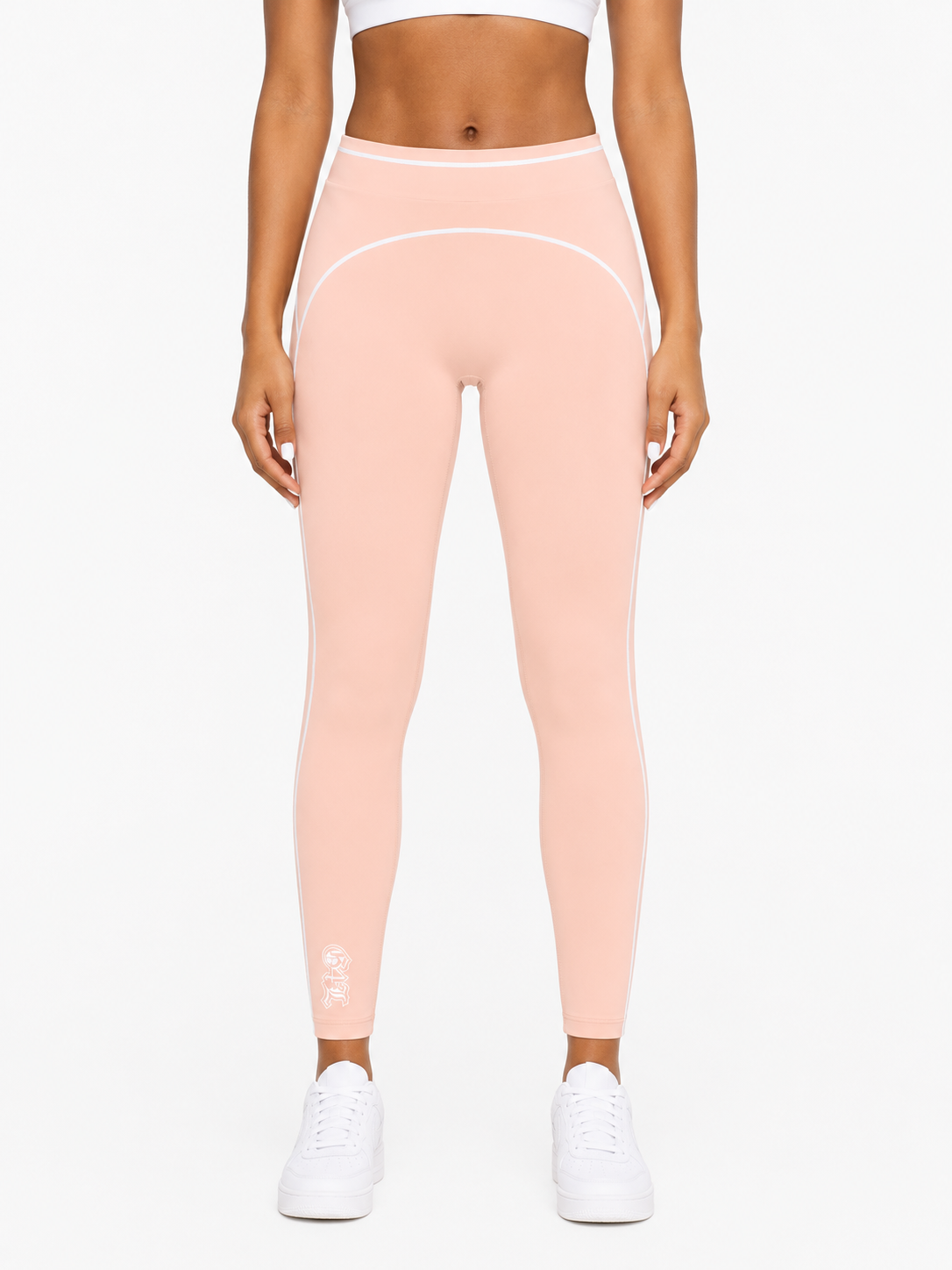 Light Pink High Rise Topstitching Leggings