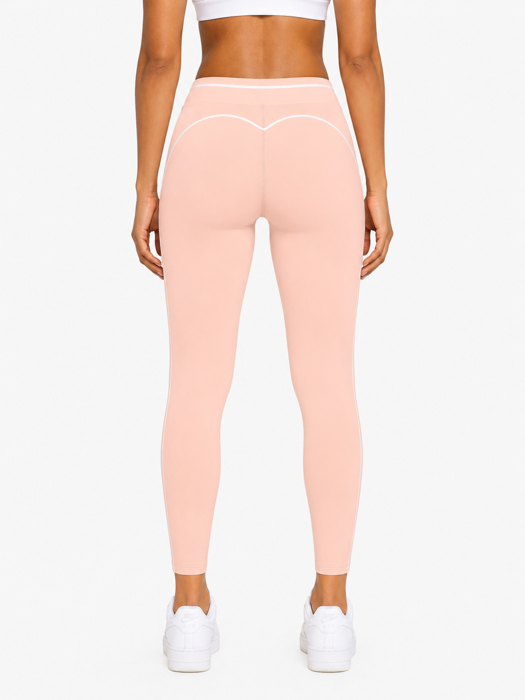 Light Pink High Rise Topstitching Leggings