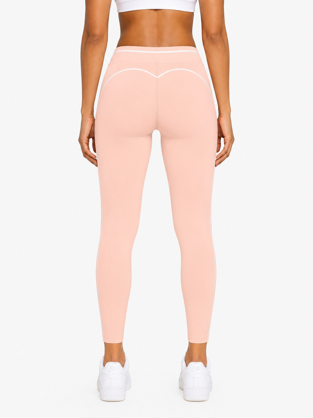 Light Pink High Rise Topstitching Leggings