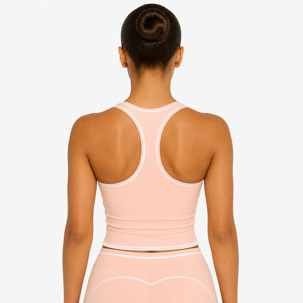 Light Pink Topstitching Yoga Tank Top