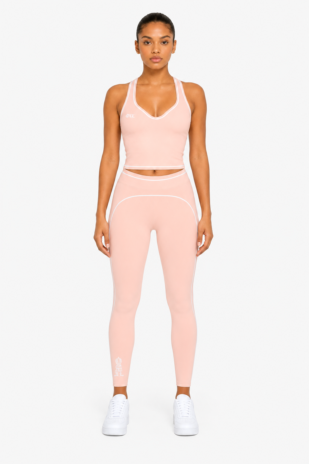 Light Pink Topstitching Yoga Tank Top