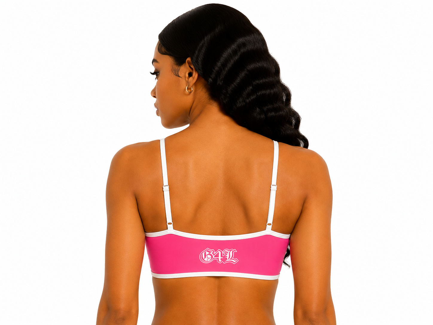 Rose Color Block Ruched V-Neck Sports Bra