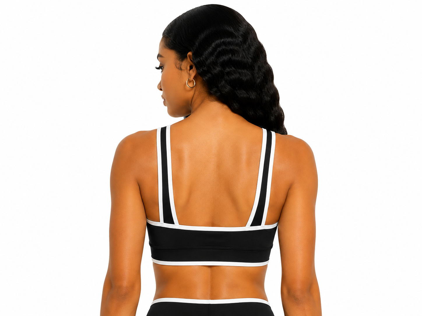 Black Color Block Yoga Tank Top