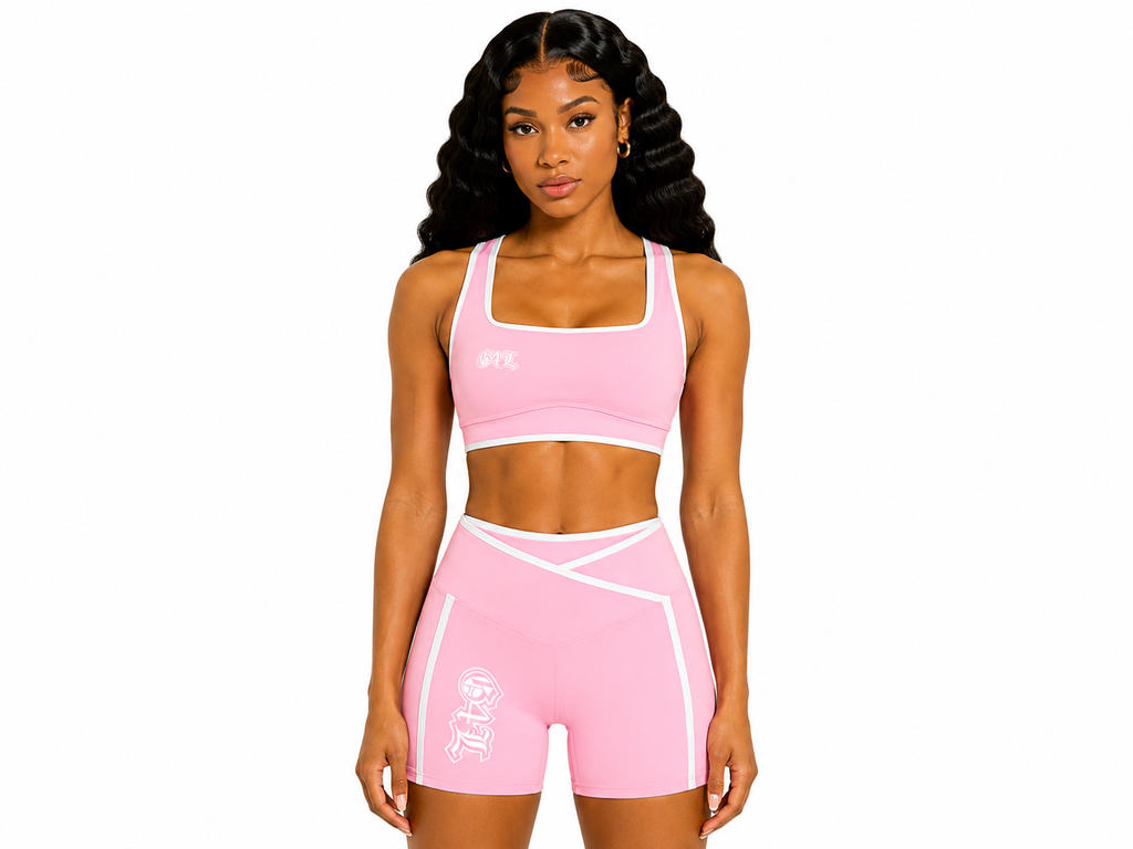 Light Pink Color Block Yoga Tank Top