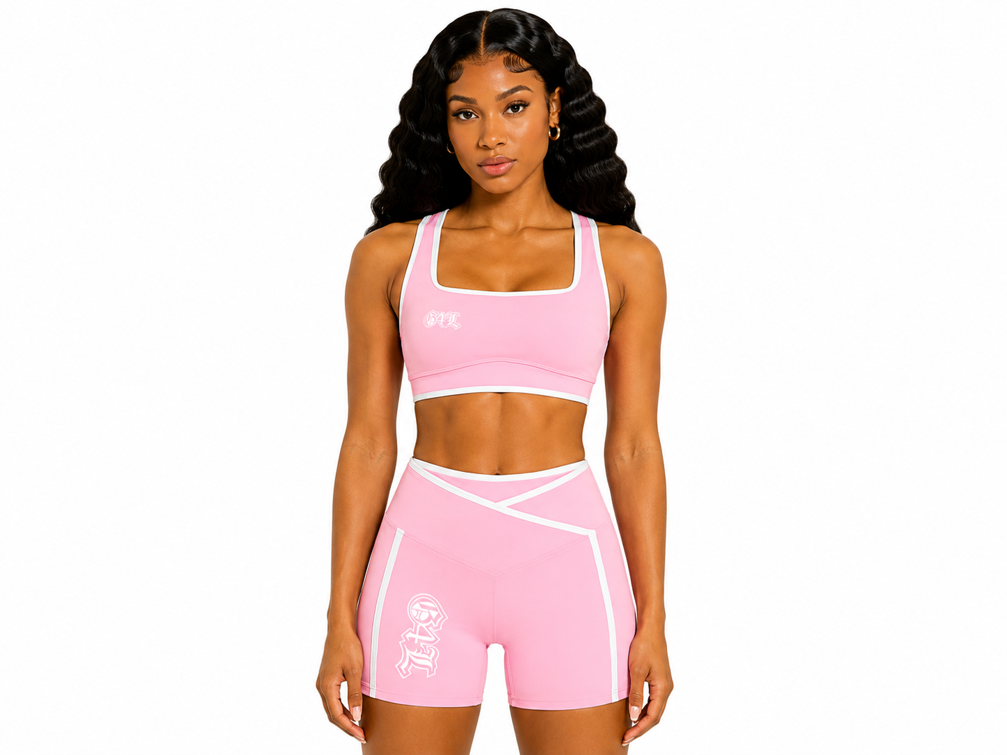Light Pink Color Block Yoga Tank Top