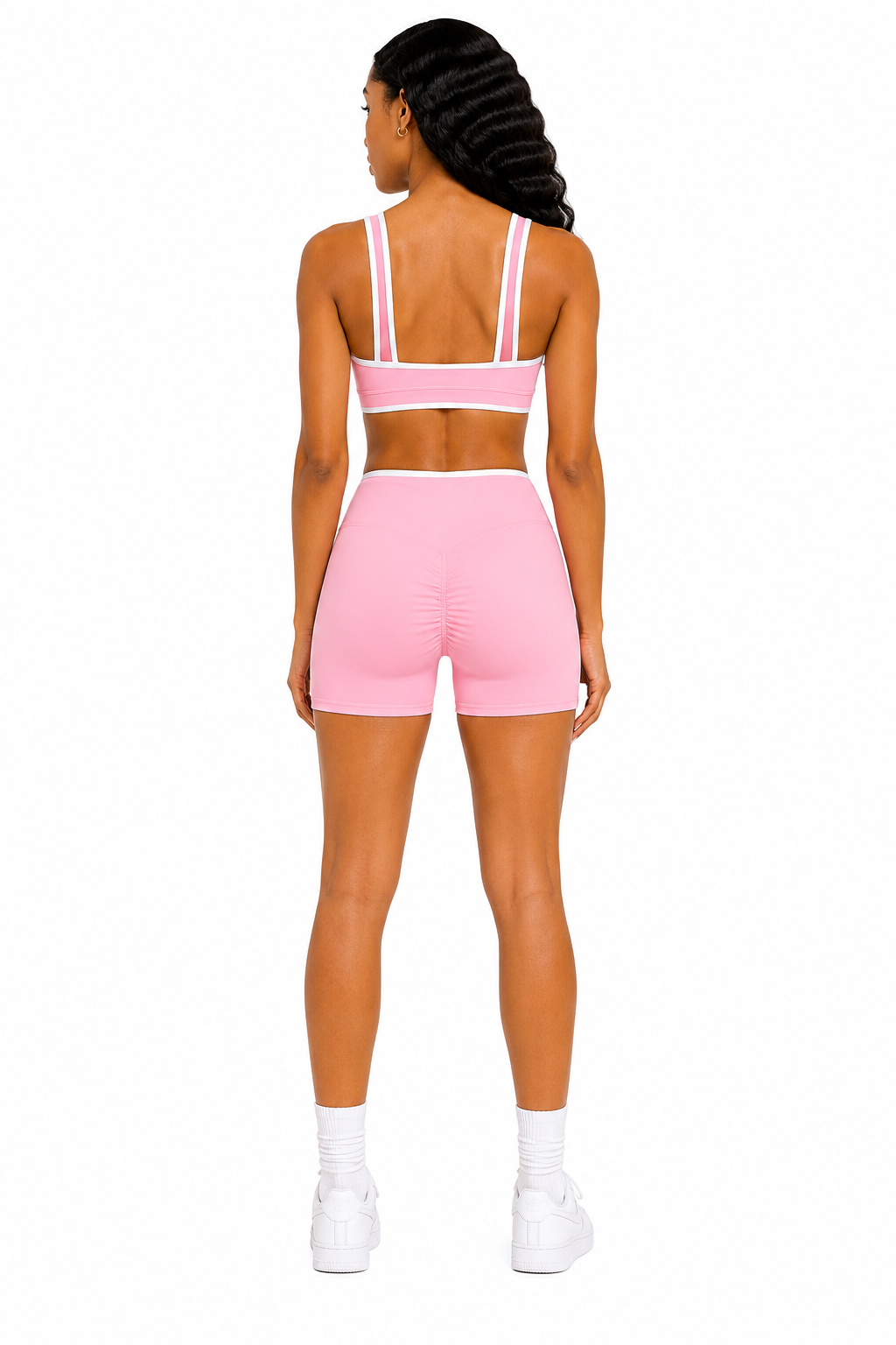 Light Pink Color Block Yoga Tank Top