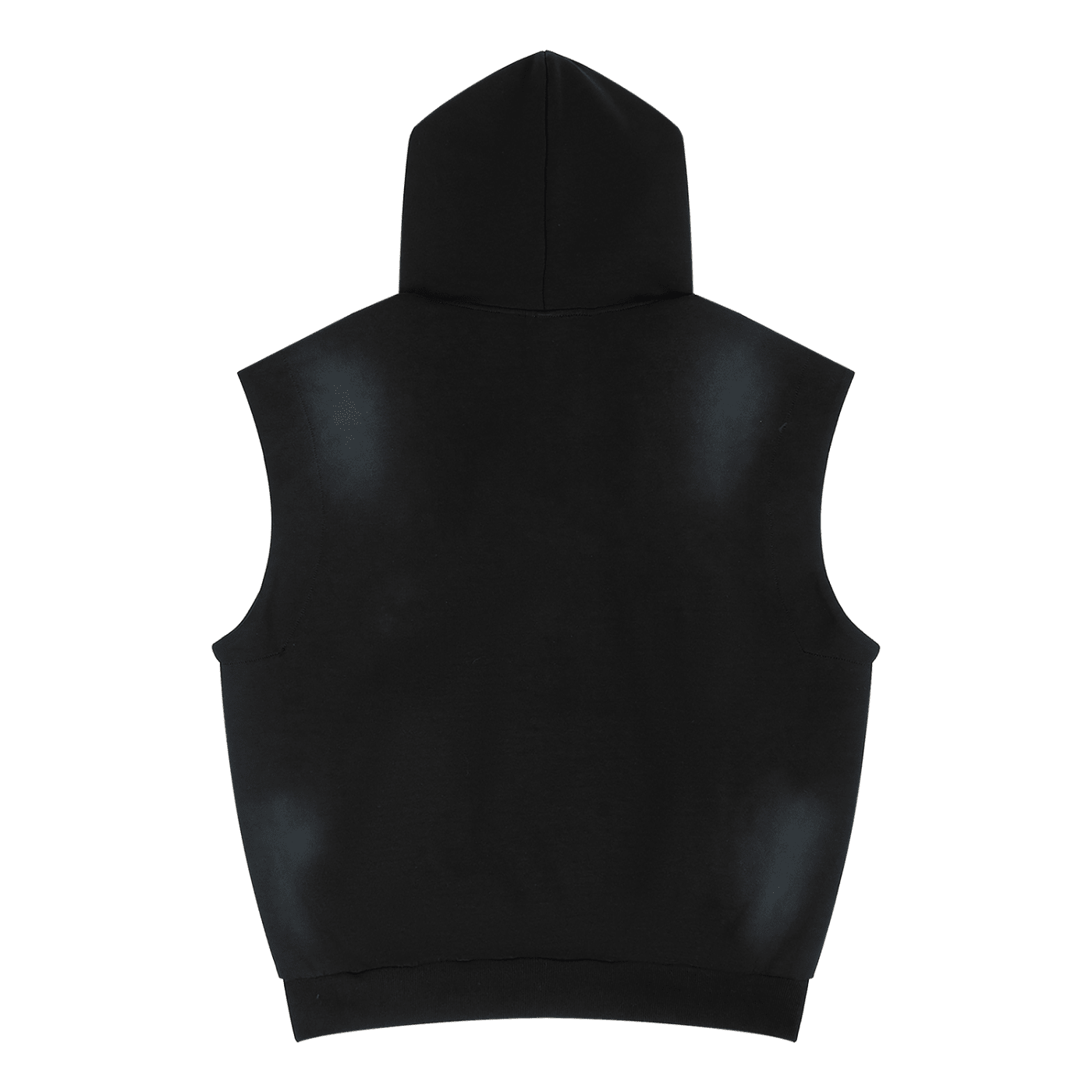 Black Vintage Wash Sun Fade Sleeveless Hoodie