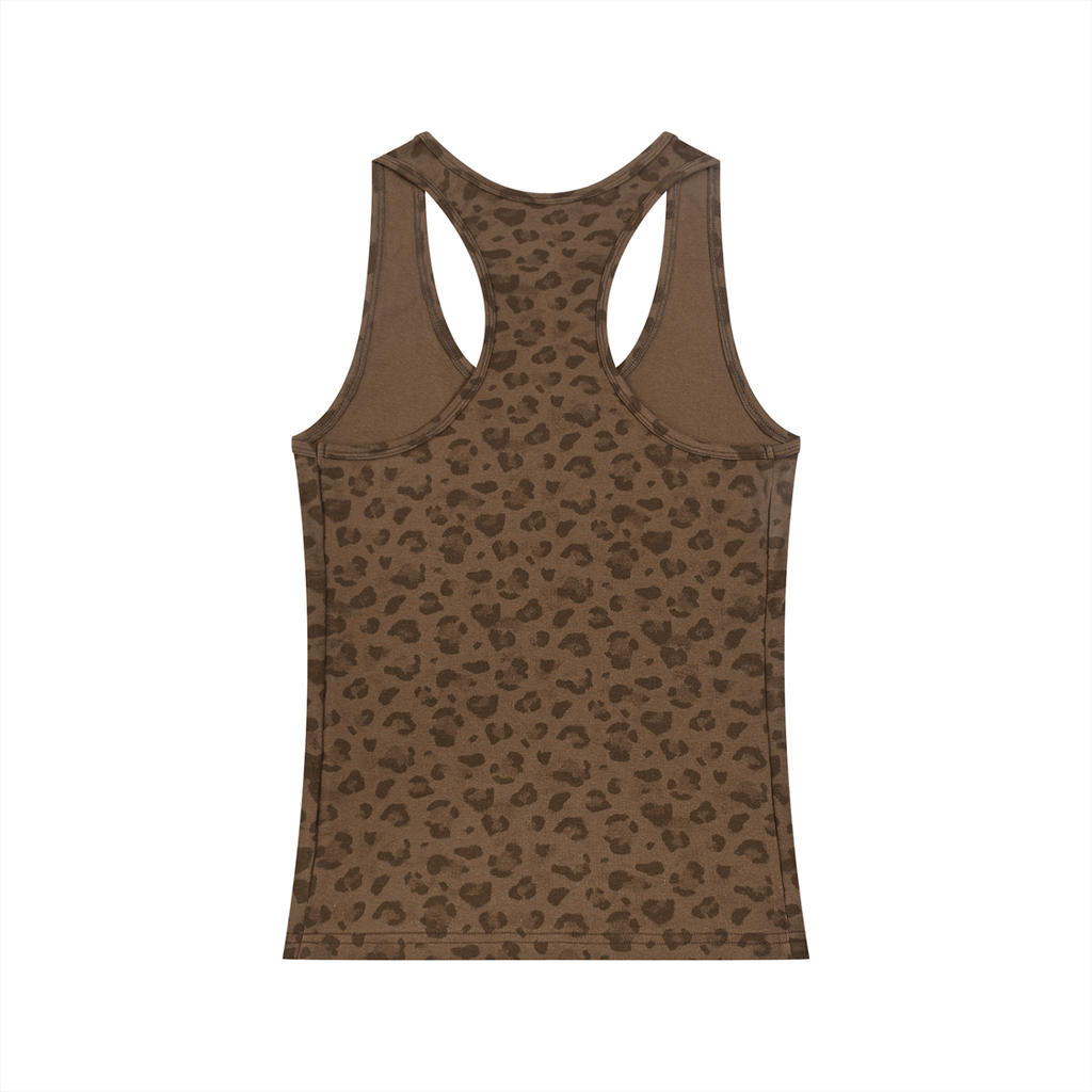 Brown Leopard Print Tank Top