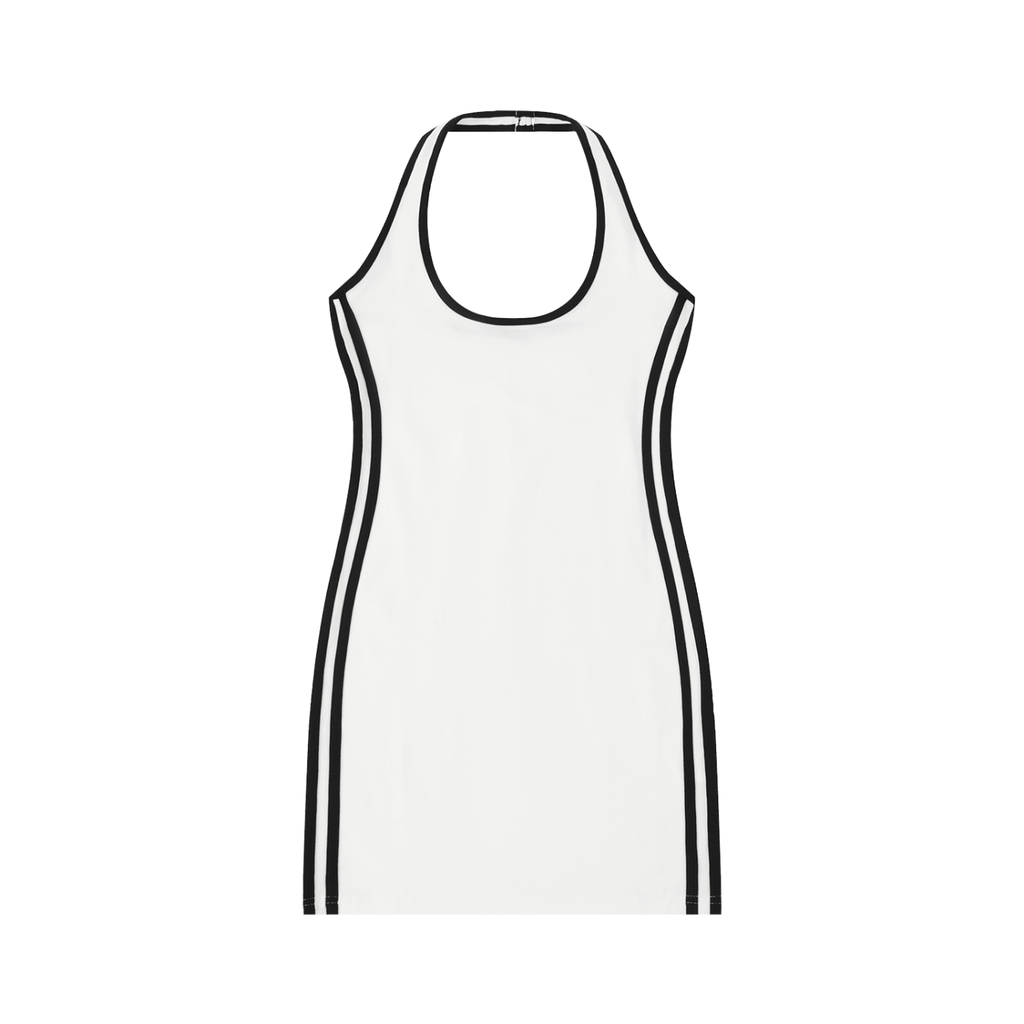 White Binding Tight Halter Dress