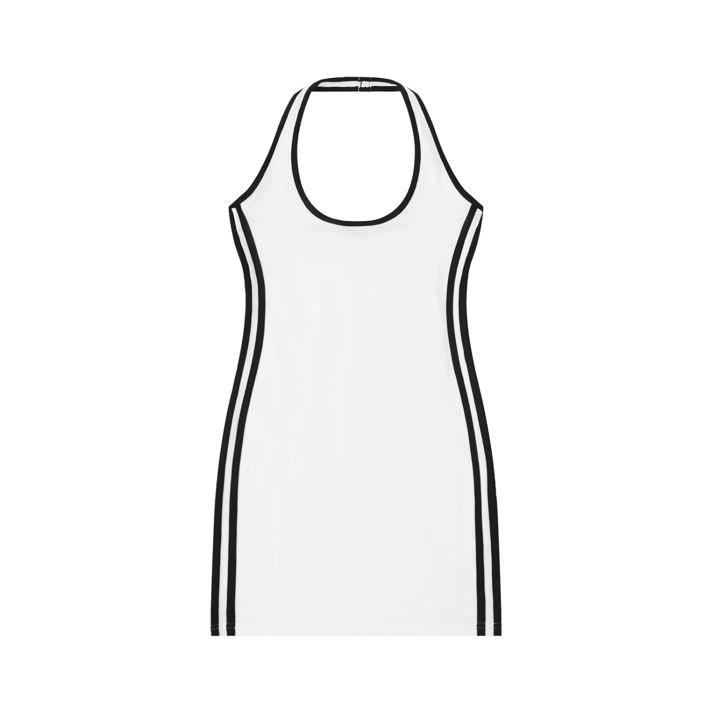 White Binding Tight Halter Dress