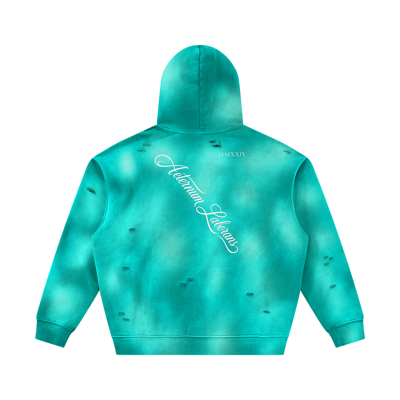Ample Sunfaded Frayed Fleece Hoodie