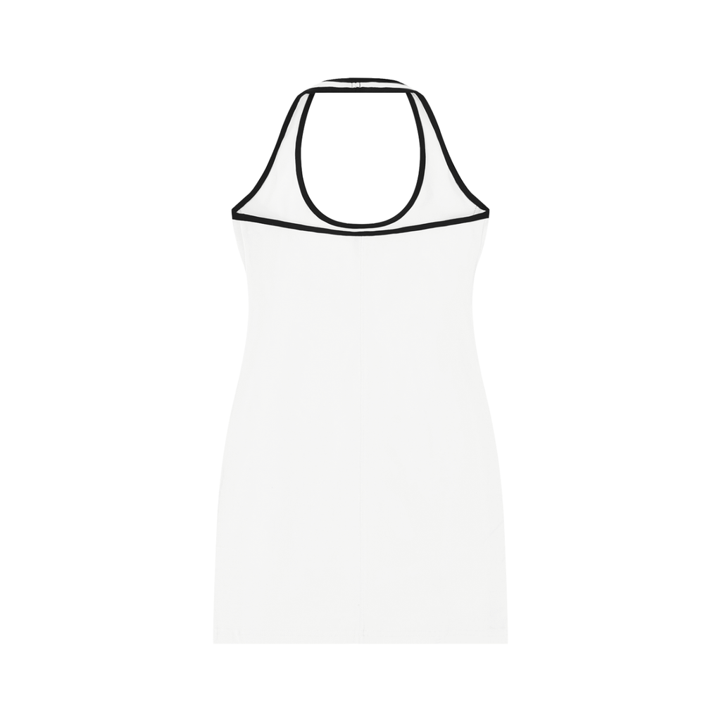 White Binding Tight Halter Dress