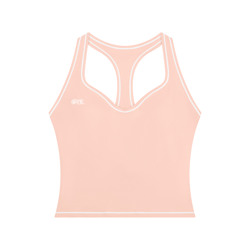 Light Pink Topstitching Yoga Tank Top