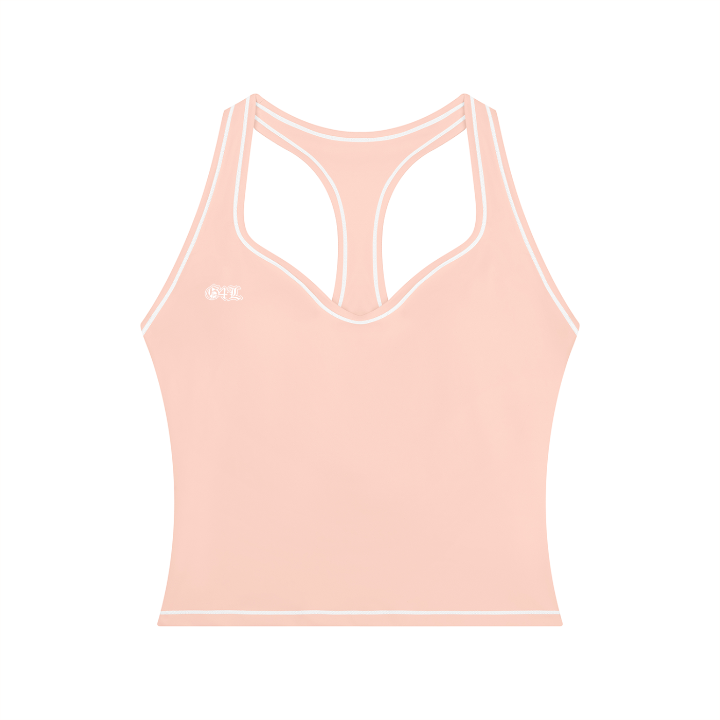 Light Pink Topstitching Yoga Tank Top