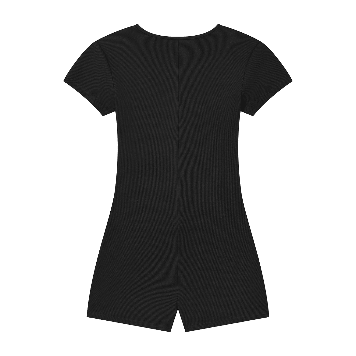 Black romper on a white background